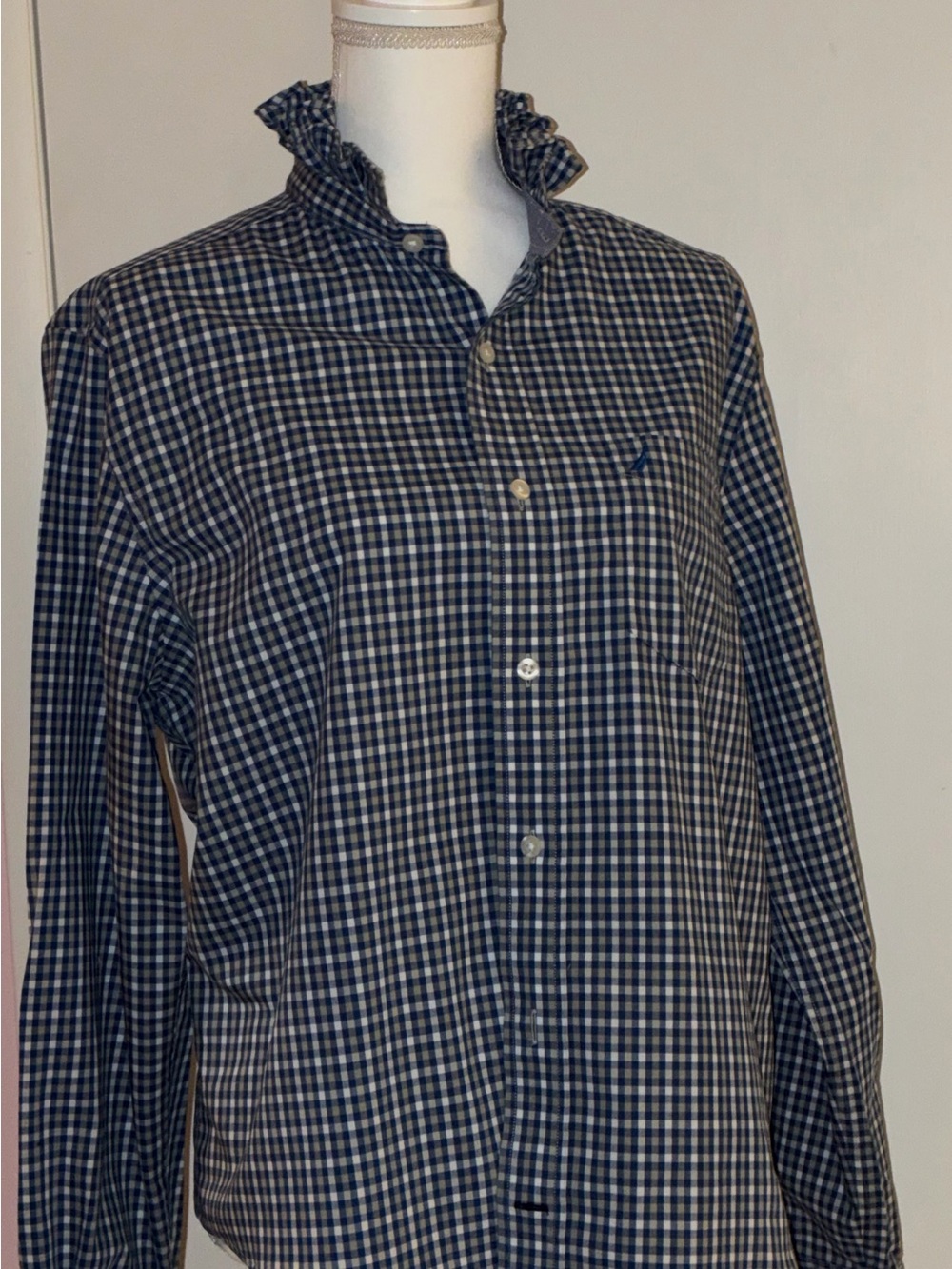 Up-cycled Ruffled Collar Girly shirt